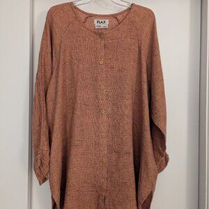 Orange/Brown FLAX Tunic Blouse
